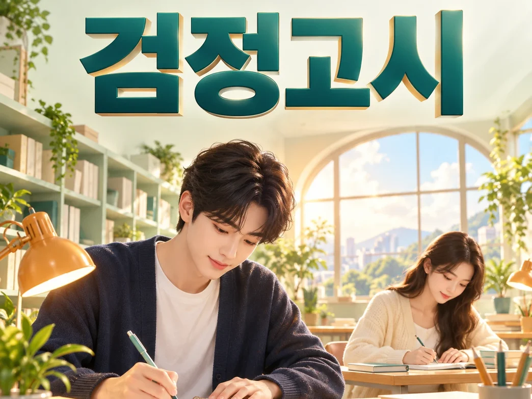 검정고시 — 밝은 자습실에서 공부하는 학생들